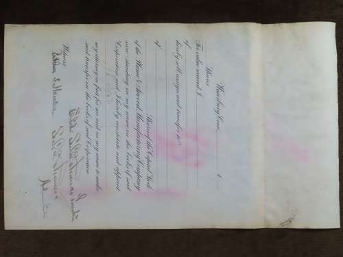 1901 Plume And Atwood Manufacturing Company, Stock Certificate, 650 Shares , 202