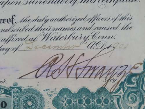 1901 Plume And Atwood Manufacturing Company, Stock Certificate, 650 Shares , 201