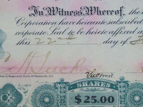 1901 Plume And Atwood Manufacturing Company, Stock Certificate, 100 Shares , 220