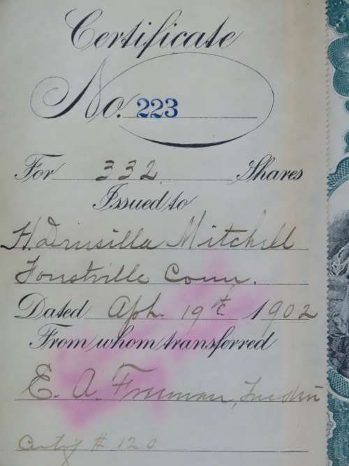 1901 Plume And Atwood Manufacturing Company, Stock Certificate, 332 Shares , 223