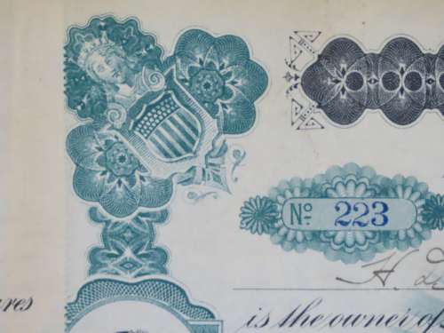 1901 Plume And Atwood Manufacturing Company, Stock Certificate, 332 Shares , 223