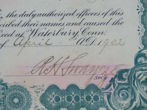 1901 Plume And Atwood Manufacturing Company, Stock Certificate, 332 Shares , 223