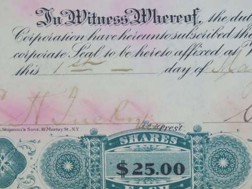 1901 Plume And Atwood Manufacturing Company, Stock Certificate, 100 Shares , 224