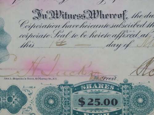 1901 Plume And Atwood Manufacturing Company, Stock Certificate, 100 Shares , 225