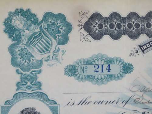 1901 Plume And Atwood Manufacturing Company, Stock Certificate, 69 Shares , 214