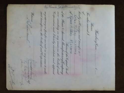 1901 Plume And Atwood Manufacturing Company, Stock Certificate, 69 Shares , 213