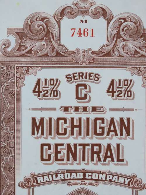 1929 Michigan Central Railroad Company Bond, $1000 Bond, 7461