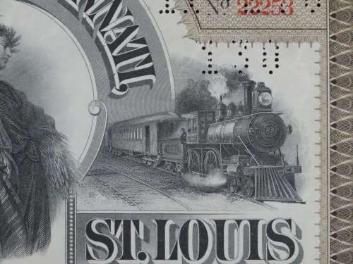 1893 Cleveland Cincinnati Chicago St Louis Railrway Company Bond, $1000 Gold Bond, 22253