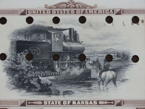 1894 Kansas City Northwestern Railroad Company Bond, $500 Gold Bond, 4425