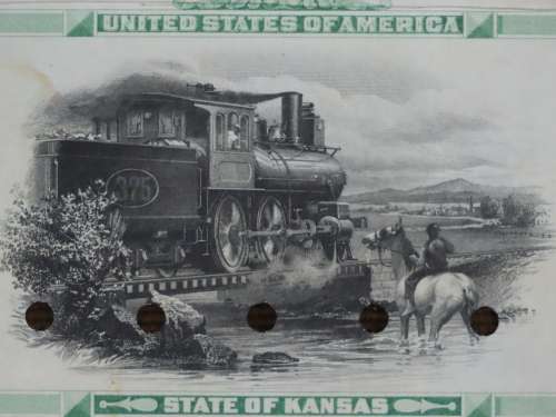 1894 Kansas City Northwestern Railroad Company Bond, $1000 Gold Bond, 2301