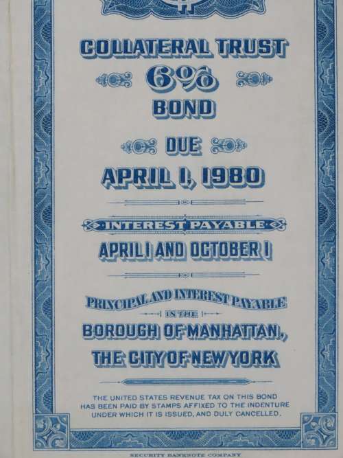 1955 New York Central Railroad Company Bond, $500 Bond, D133