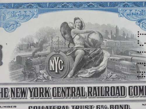 1955 New York Central Railroad Company Bond, $500 Bond, D133
