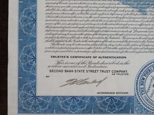 1955 New York Central Railroad Company Bond, $500 Bond, D133