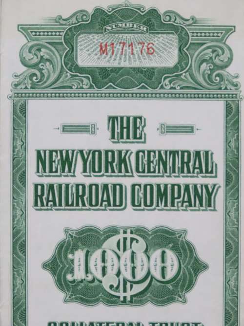 1955 New York Central Railroad Company Bond, $1000 Bond, M17176