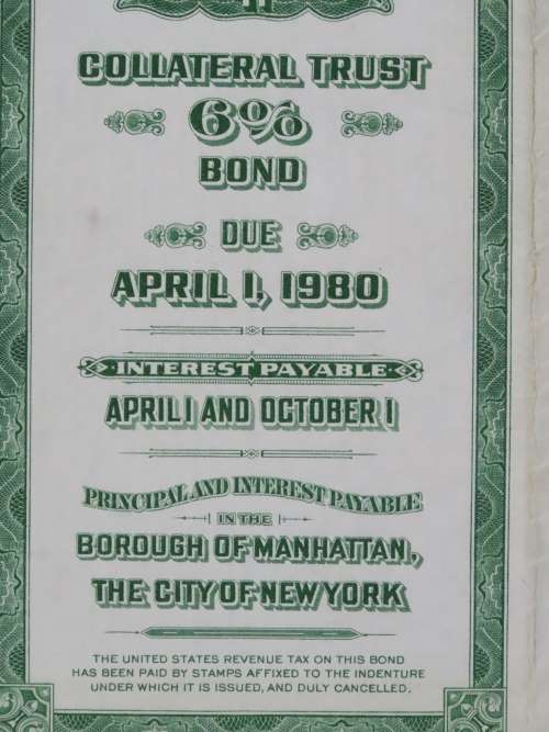 1955 New York Central Railroad Company Bond, $1000 Bond, M17176
