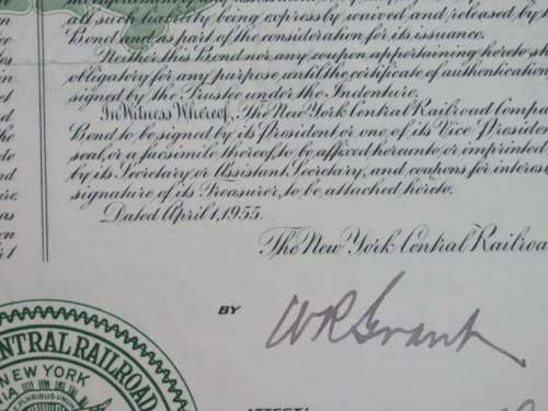 1955 New York Central Railroad Company Bond, $1000 Bond, M17176