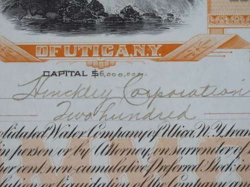1924 Consolidated Water Company , Stock Certificate, 200 Shares, B1298