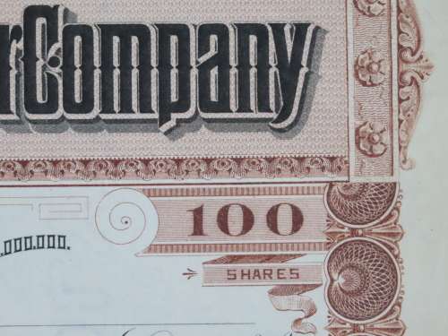 1900 Consolidated Water Company , Stock Certificate, 100 Shares, A125