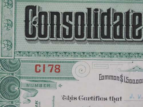 1905 Consolidated Water Company , Stock Certificate, 100 Shares, C178