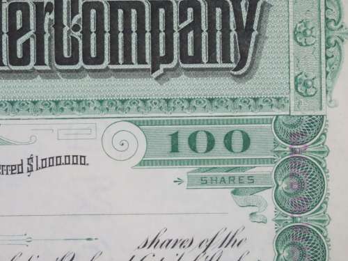 1905 Consolidated Water Company , Stock Certificate, 100 Shares, C178