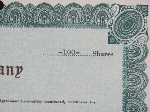 1942 Cosgrove Coal Company , Stock Certificate, 100 Shares, 50