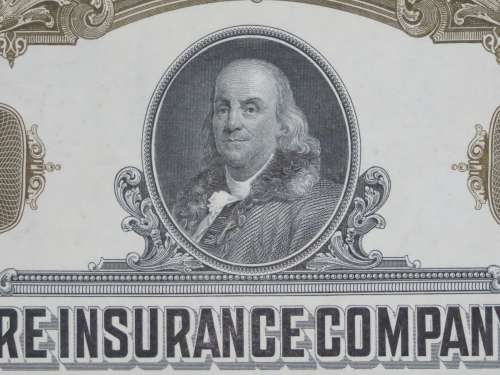 1939 Franklin Fire Insurance Company of Philadelphia , Stock Certificate, 100 Shares, N11399