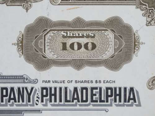 1939 Franklin Fire Insurance Company of Philadelphia , Stock Certificate, 100 Shares, N11399