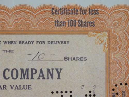 1929 Gerlach Barklow Company , Stock Certificate, 10 Shares, 687