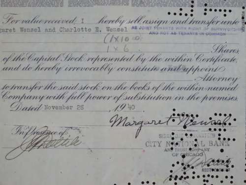 1929 Gerlach Barklow Company , Stock Certificate, 100 Shares, C309