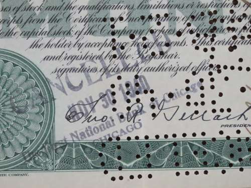 1929 Gerlach Barklow Company , Stock Certificate, 100 Shares, C309