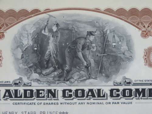 1930 Glen Alden Coal Company , Stock Certificate, 5 Shares, 22741