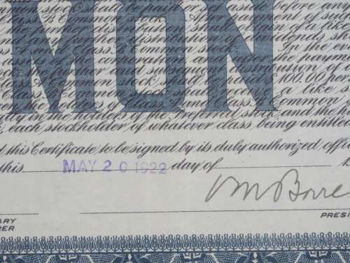1922 Metropolitan 5 to 50c Store inc, Stock Certificate, 1 Shares, B10710