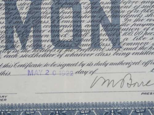 1922 Metropolitan 5 to 50c Store inc, Stock Certificate, 1 Shares, B10710