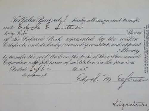 1923 Monolith Portland Cement Company, Stock Certificate, 8 Shares, 4332