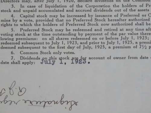 1923 Monolith Portland Cement Company, Stock Certificate, 8 Shares, 4332