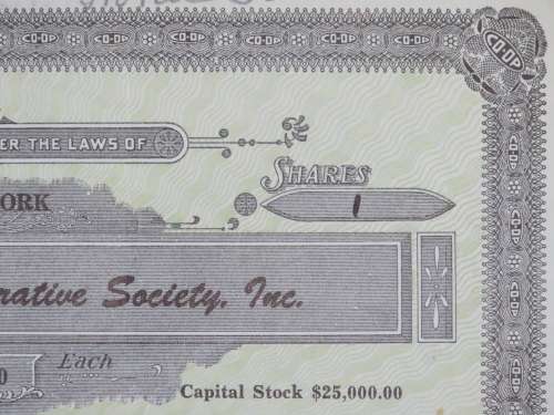 1948 Morningside Cooperative Society Inc, Stock Certificate, 1 Shares, 1006