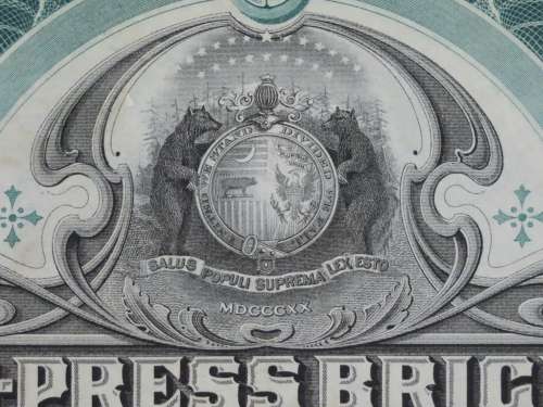 1907 Hydraulic-Press Brick Company, Stock Certificate, 2 Shares, C408