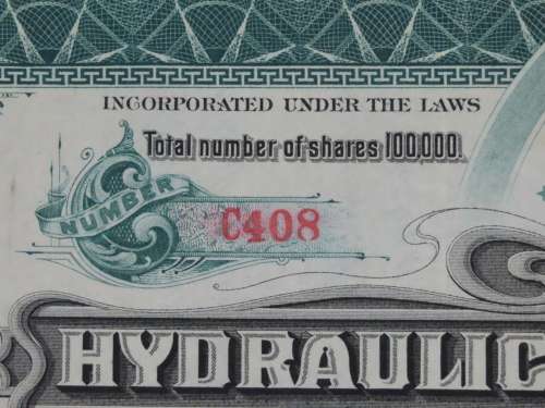 1907 Hydraulic-Press Brick Company, Stock Certificate, 2 Shares, C408