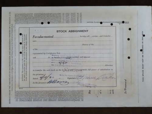 1928 I Magnin and Company, Stock Certificate, 50 Shares, 5