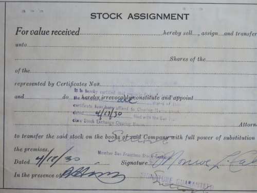 1928 I Magnin and Company, Stock Certificate, 50 Shares, 5
