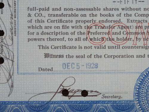 1928 I Magnin and Company, Stock Certificate, 50 Shares, 5