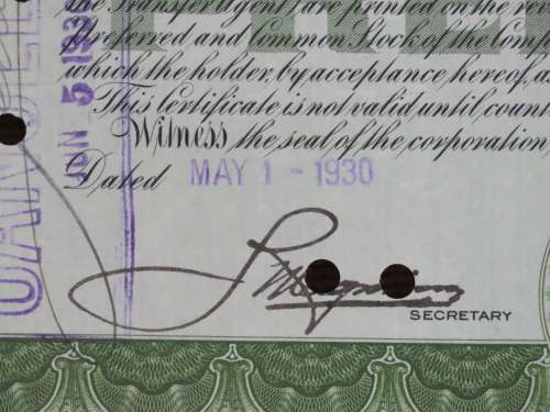1930 I Magnin and Company, Stock Certificate, 10 Shares, 532