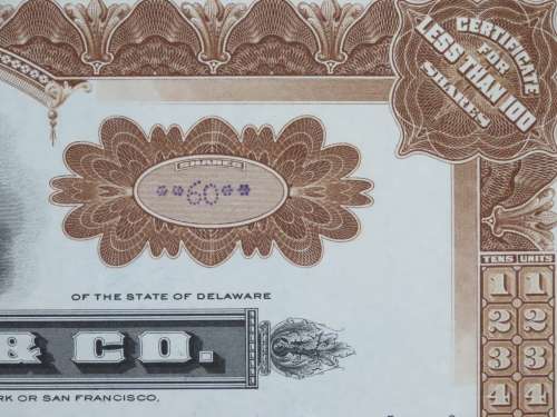 1928 I Magnin and Company, Stock Certificate, 60 Shares, SFL77