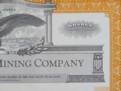 1930 Auburn Placer Mining Company, Stock Certificate, 2000 Shares, 17