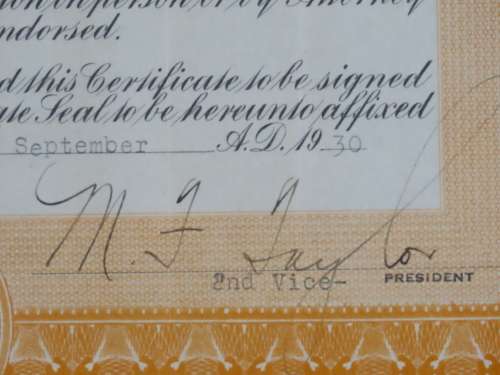 1930 Auburn Placer Mining Company, Stock Certificate, 2000 Shares, 17