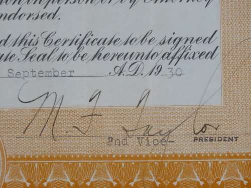 1930 Auburn Placer Mining Company, Stock Certificate, 2000 Shares, 17