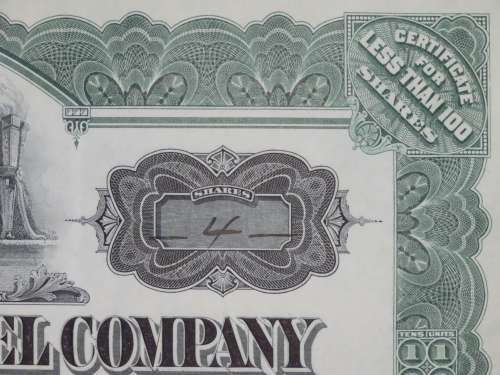 1917 International Nickel Company, Stock Certificate, 4 Shares, SN2014