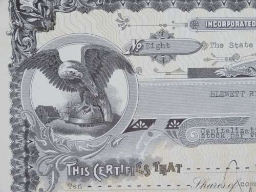 1941 Blewett Ridge Mines, Stock Certificate, 10 Shares, 8