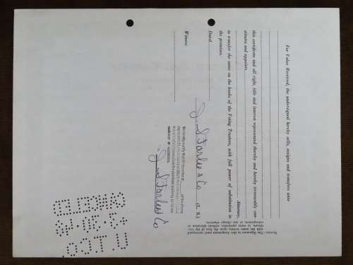 1942 Cosgrove Voal Company, Stock Certificate, 8 Shares, 52