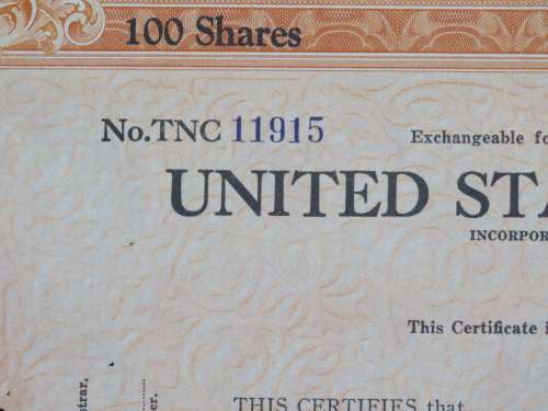 1943 United States Lines Company, Stock Certificate, 100 Shares, 11915